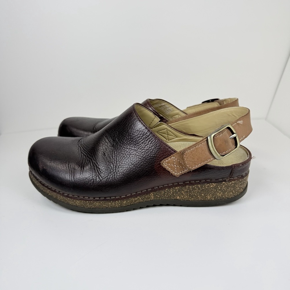 Dansko Merrin Brown Leather Slingback Clogs Women's 39 US 8.5-9 - Picture 4 of 15